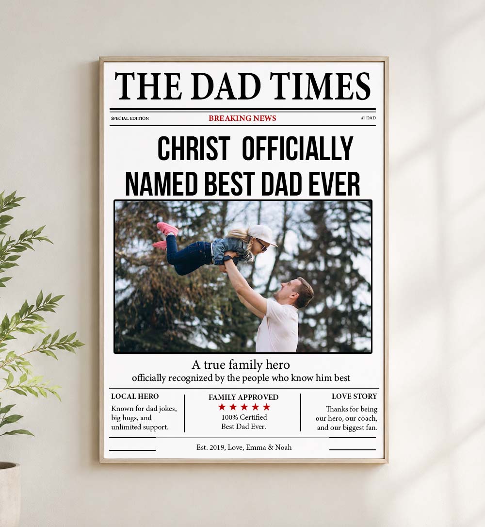 Personalized Dad Poster – The Dad Times Custom Photo Gift for Dad