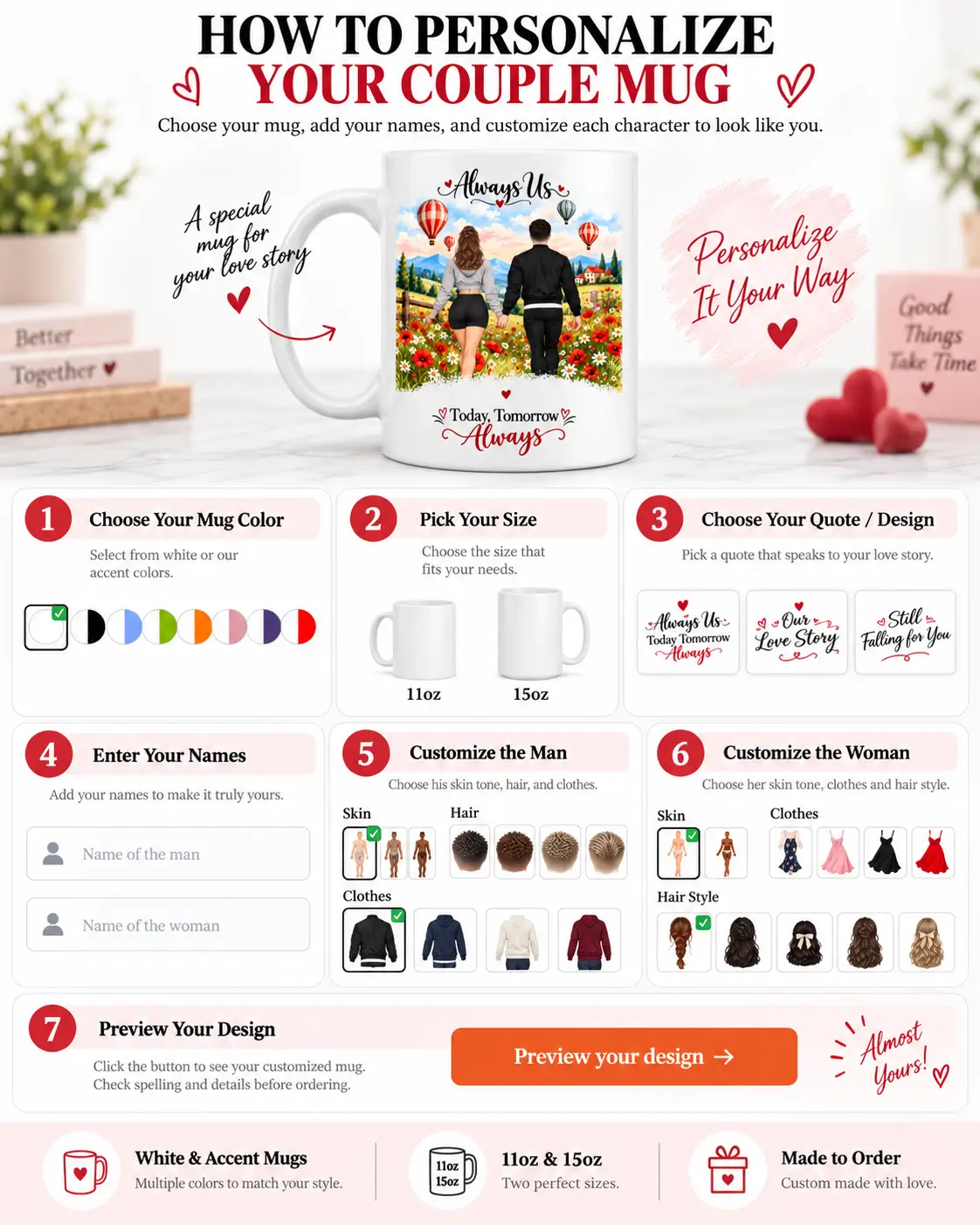 Guide to personalizing a custom couple mug